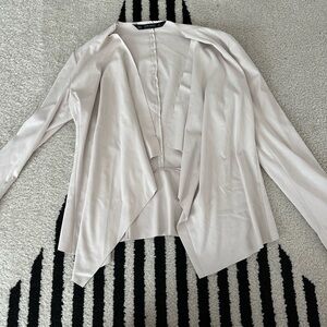 Elegant Cream Open Front Blazer